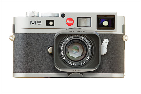 An image of the Leica M9 camera, used to illustrate a camera guide for Ammonite Press.