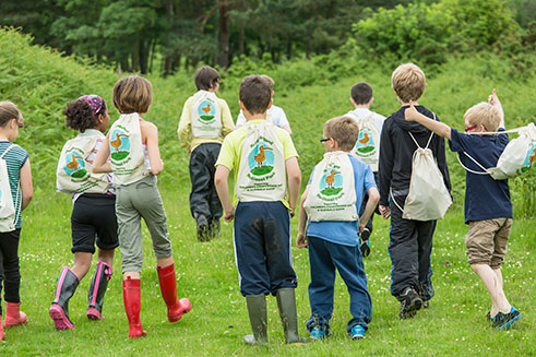 Schoolchildren enjoying a day in the Cheviot Hills, an organised by Northumberland National Park.